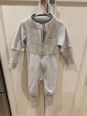 Wedze 2t Cream Fleece One-Piece Zip Romper